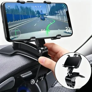 Car Phone Holder 360° Rotating, Universal Adjustable Spring Clamp